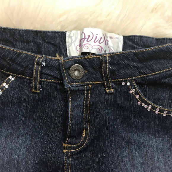 AVIVA jeans shorts bling pockets Stretch Junior 7 - Picture 6 of 8